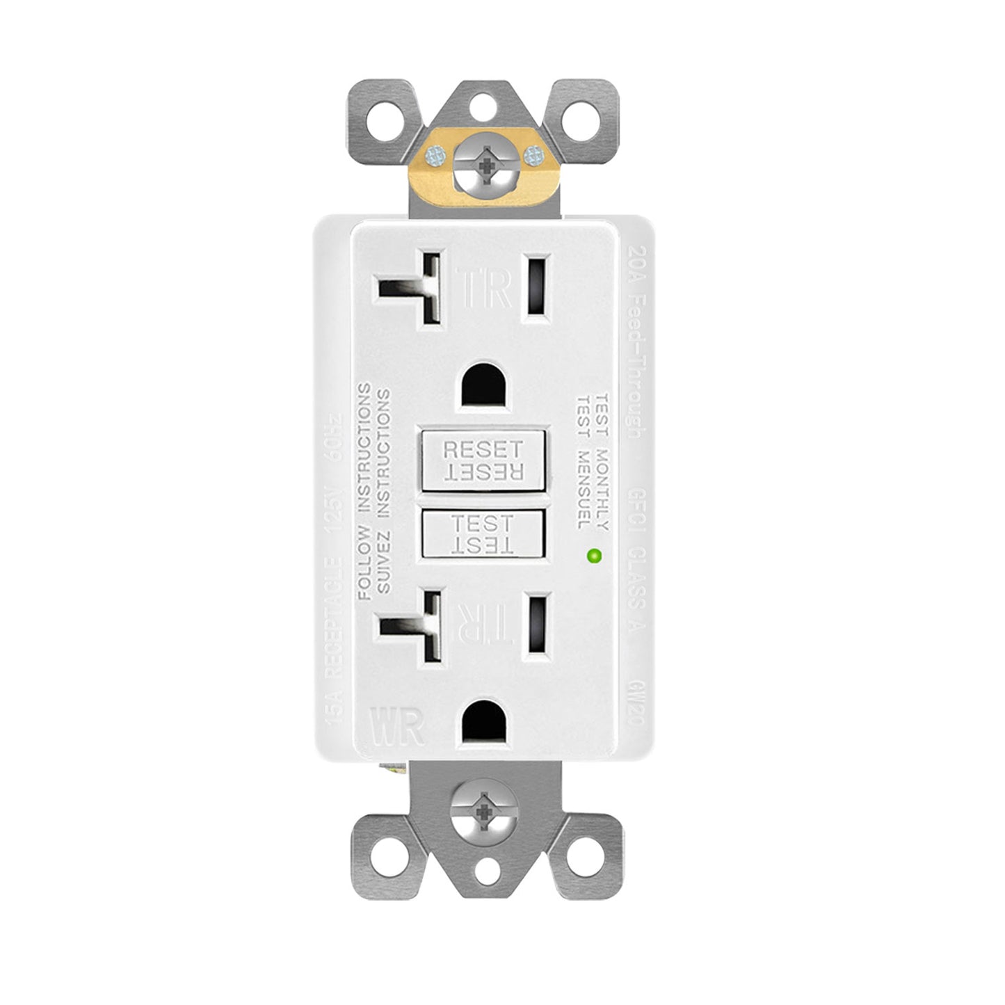 GF 15amp 125v American US standard duplex Self Testing Popular Gfci Receptacle