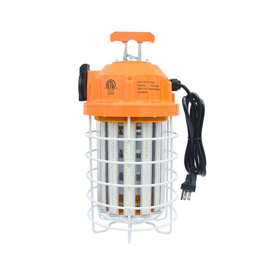 LED Temporary Work Light 100W LED Construction Lights 12,000lm 5000K Daylight Stainless Steel