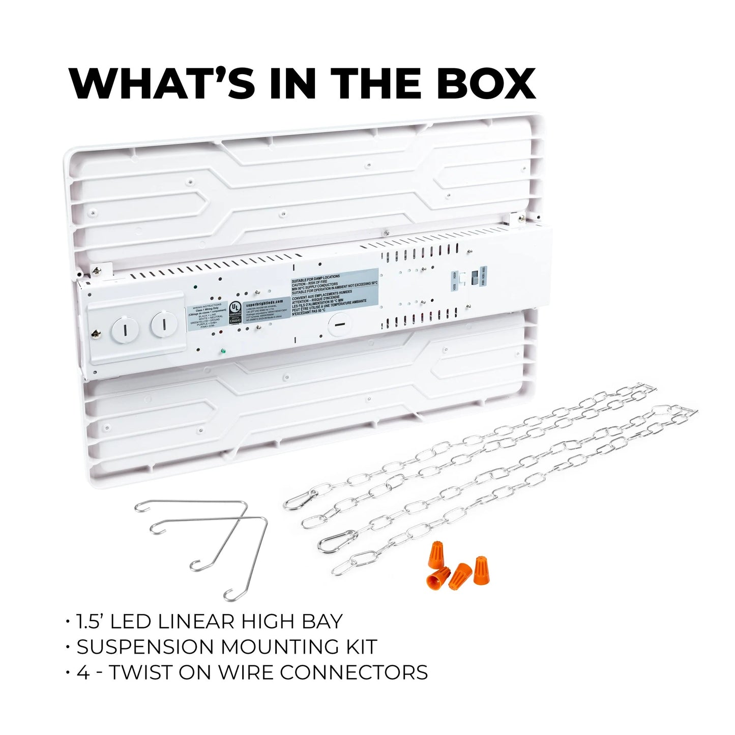 1.5’ LED Linear High Bay - Selectable CCT and Wattage - Sensor Ready - 400W MH Equivalent - Up To 23,100 Lumens - 4000K / 5000K - 130W / 150W / 165W